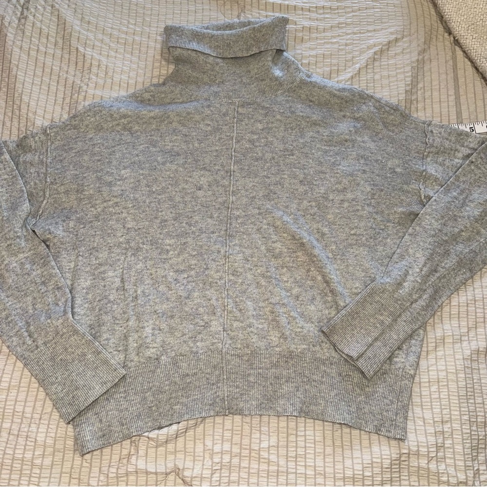 Be Cool Grey Turtleneck Wool Angora Sweater large